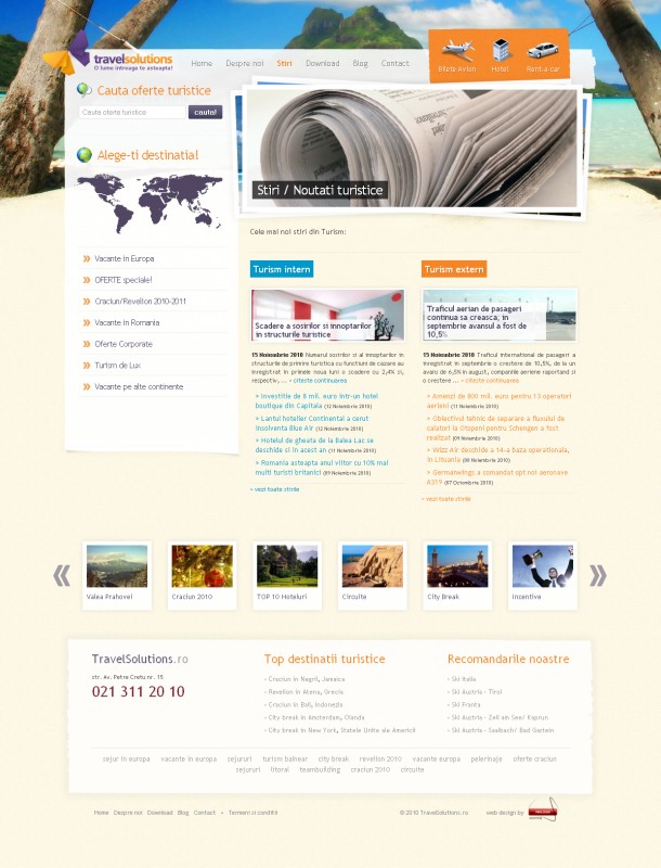 Travel Solutions - Web design
