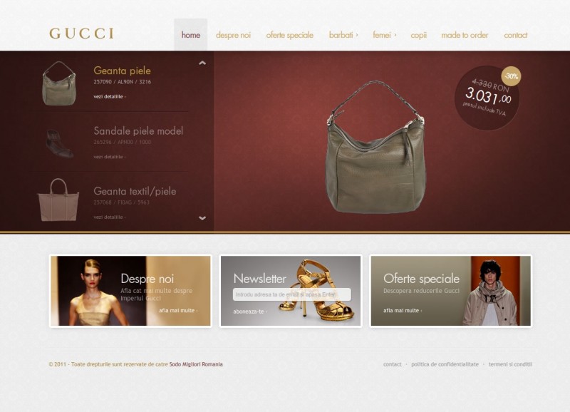 Gucci - Web design