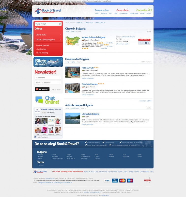 Book and Travel - Web design